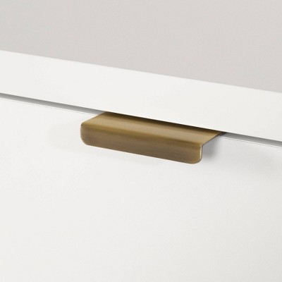 Pure White Wood Computer Desk with USB Port and Drawer