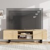 70" TV Stand for 65-80 Inch TVs, Mid Century Modern Entertainment Center with Storage Cabinet, 2 Drawers & Open Shelves - 3 of 4