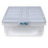 Hefty 40qt Clear Plastic Storage Bin with Gray HI-RISE Stackable Lid - image 3 of 4