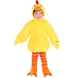 HalloweenCostumes.com Cozy Toddler Farm Chicken Halloween Costume, Barnyard Bird Outfit With Mitts, Leggings, & Headpiece - 1 of 4