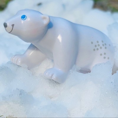 White Plastic Polar Bear Toy Figure with Blue Eyes