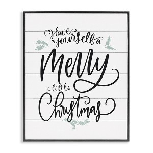 Stupell Industries Merry Little Christmas Planked Phrase, 11" x 14" - 1 of 4