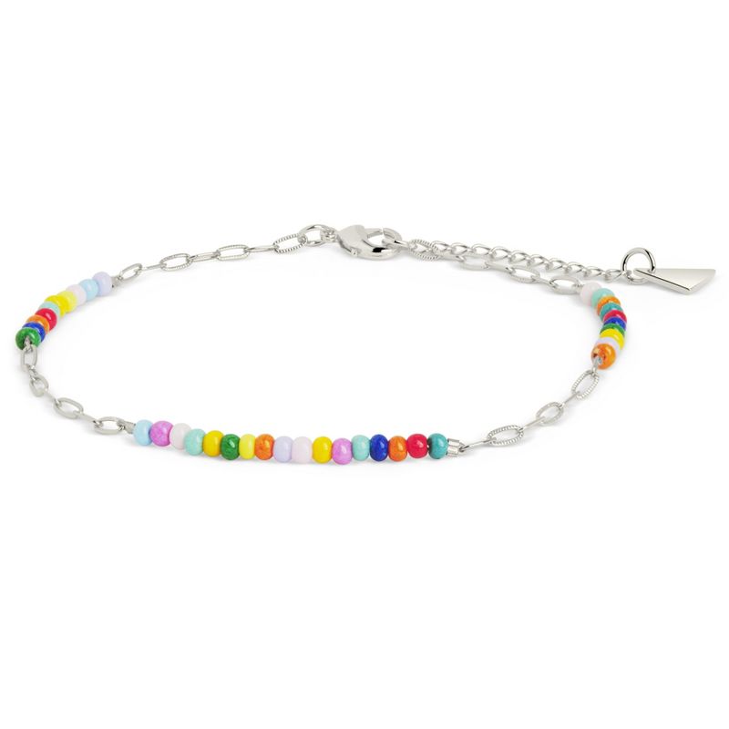 SHINE by Sterling Forever Iridiana Beaded Anklet, 3 of 4