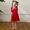 Mightly Toddler Fair Trade Organic Cotton Solid 3/4 Sleeve Twirl Dress - 3 of 4