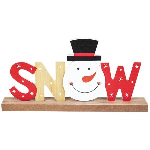 Northlight Wooden Snowman Tabletop Christmas Sign - 9.5" - 1 of 4