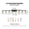 Maliang Black Modern Vanity Light Over Mirror, Wall Sconces with Milky White Frosted Glass Shades, (Bulbs Not Included) - 3 of 4