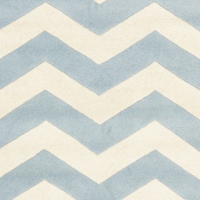 Chatham Off-White and Blue Hand-Tufted Wool Square Rug