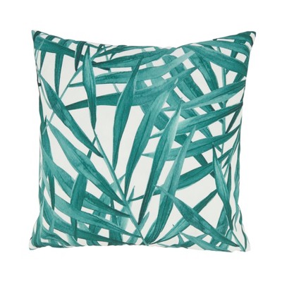 Saro Lifestyle Fern Foliage Outdoor Poly Filled Throw Pillow, 18"x18", Green