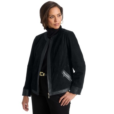 Jessica London Women's Plus Size Suede Lady Jacket