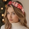 Wrapables Wide Knotted Headbands, Top Knot Headbands for Women and Girls, 2pc Xmas Plaid - 4 of 4