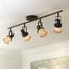 Pro Track 4-Head Ceiling or Wall Track Light Fixture Kit Spot Light Directional Brown Bronze Finish Amber Glass Traditional Kitchen Bathroom 34" Wide - 2 of 4