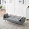NicBex Couches for Living Room 71.7" Loveseat Sofa Bed Adjustable Sofa Bed Modern Teddy Upholstered 2-seater Sleeper Sofa with 2 Throw Pillows - 2 of 4