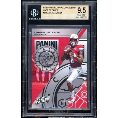 Lamar Jackson Rookie Card 2018 Panini NC Case Breaker #39 (pop 1) BGS 9.5