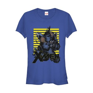 Juniors Womens Marvel X-Men Beast Stripes T-Shirt - 1 of 3