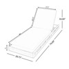 VisioGear Lounge Chaise Set with Headrest and Cream & 4 Inch Thick Lounge Cushions for Poolside, Patio, Cream&Teak, 79"*28.75"*34" - 3 of 4