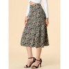 INSPIRE CHIC Women's Print Floral Peasant Elastic Waist A-Line Midi Skirts - 4 of 4