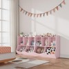 Coucheta 2-Pack Toy Bookshelf and Bookcase, Multi-Shelf with Cubby Organizer Cabinet for Storage Books and Toys, for Bedroom, Playroom, Hallway, Pink - 3 of 4