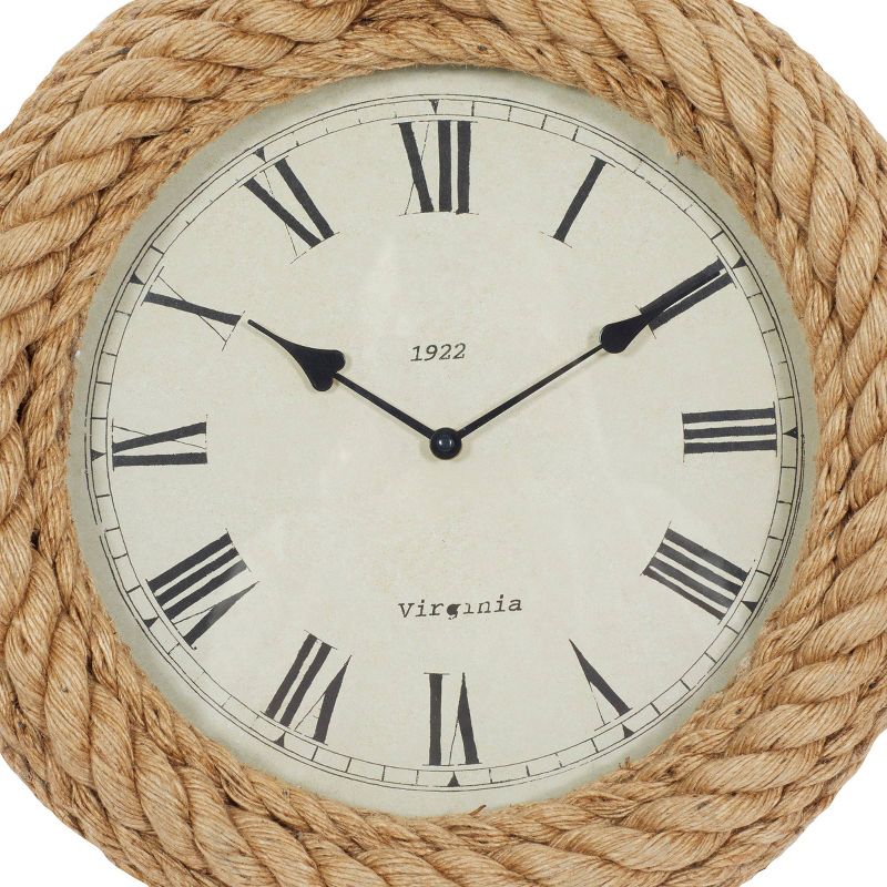 Jute Wall Clock with Rope Detailing Beige - Olivia & May, 5 of 9