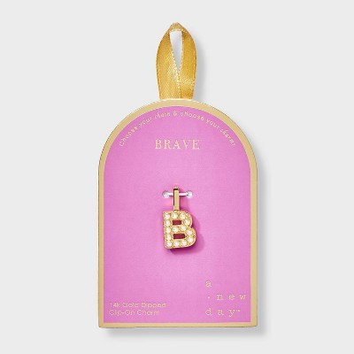14K Gold Dipped Pearl Letter Charm - A New Day™ Gold