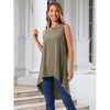 INSPIRE CHIC Women's Casual High Low Blouse Sleeveless Crewneck Asymmetrical Hem Flowy Blouse - 3 of 4