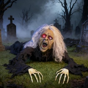 Joyfy Halloween Zombie Decoration Outdoor, Animated Groundbreaker Zombie Props for Halloween Haunted House, Lawn Yard, Graveyard Outside Decorations - 1 of 4
