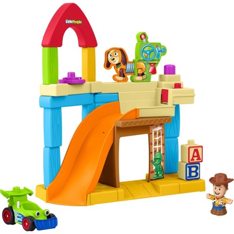 Детские куклы Unique Industries Fisher-Price Little People Toddler Toy Disney & Pixar Toy Story Andy's Room Playset with Woody Figure & RC Vehicle, Ages 18+ Months