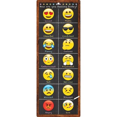 Ashley Productions Smart Poly Clip Chart w/Grommet 9" x 24" Emoji Feelings ASH91951