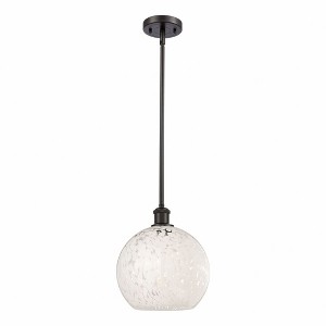 White Mouchette - 1 Light Stem Hung Mini Pendant In Modern Style-11.75 Inches Tall and 10 Inches Wide - 1 of 1