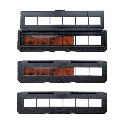 Magnasonic Long Tray Negative Film Holder For 35mm Compatible Film Scanners, Holds 6 Frames, Easy To Use - Set Of - Black :