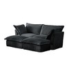 83.4" Corduroy Slipcovered Modular Sleeper Sectional Sofa Bed with French Edges & Removable Covers - 3 of 4