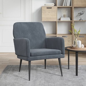 vidaXL Armchair Dark Gray 24.4 in.x31.1 in.x31.1 in. Velvet - 1 of 4