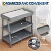Baby Changing Table with Pad, Portable Diaper Changing Station, 2-Tier Storage Shelves, Pine Wood, for Newborn & Infant - 3 of 4