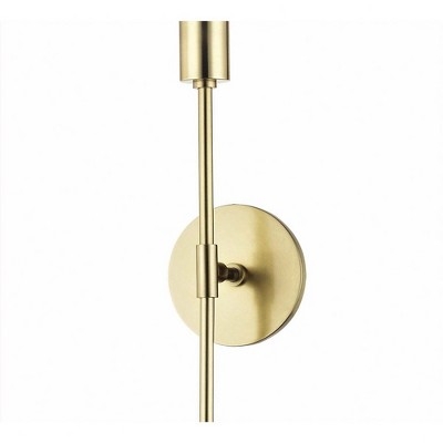Aged Brass Slim Dimmable Wall Sconce with Stainless Steel