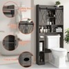 Over The Toilet Storage Cabinet with Sliding Door & Toilet Paper Holder Stand - 3 of 4