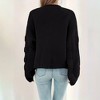 Women's Chunky Open Front Cable Knit Sweater Cardigan with Lantern Sleeves - 2 of 4