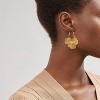 Gold Flower Earrings Statement Earrings for Women Elegant Floral Jewelry for Women Gold Statement Earrings Unique Flower Design - 3 of 4