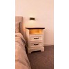 GustoWave Farmhouse Rustic Nightstands – Modern Wood Bedside Tables with 2 Drawers, White Accent Side Tables for Bedroom or Living Room - 4 of 4