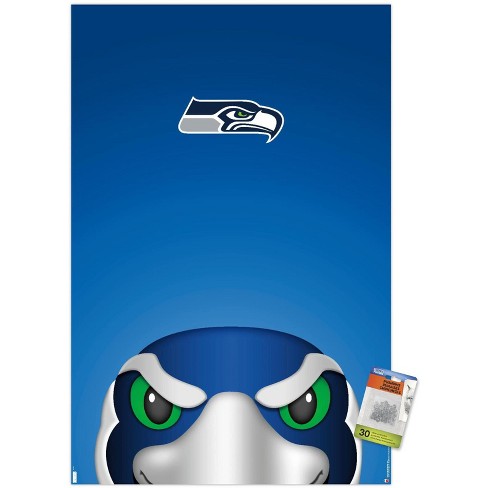 NFL Seattle Seahawks - Retro Logo 15 Wall Poster, 22.375 x 34, Framed 