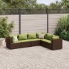 vidaXL Patio Lounge Set Brown PE rattan, powder-coated steel, 100% polyester - 2 of 4