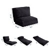MAXYOYO Bean Bag Sofa Bed - Corduroy Floor Sofa with Washable Cover, Black - 3 of 4