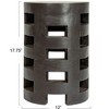 Storied Home Round Mindi Wood Stool with Textured Surface, Black - 3 of 4