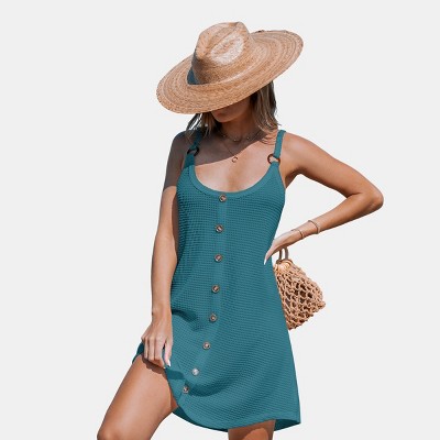 Women's Chic Teal Cover Up Beach Dress - Cupshe