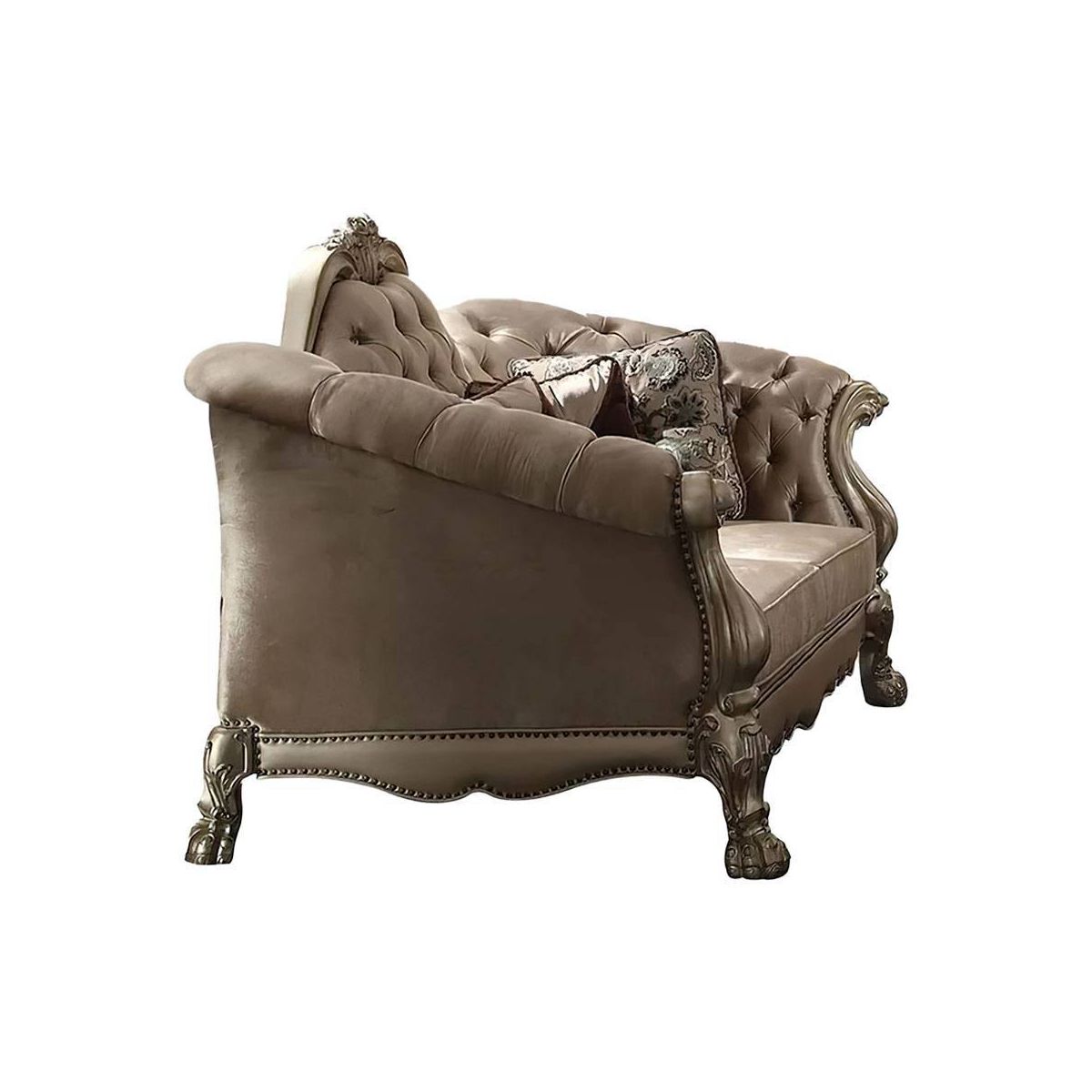 Acme Furniture Dresden Sofa Bone Velvet/Gold Patina Finish