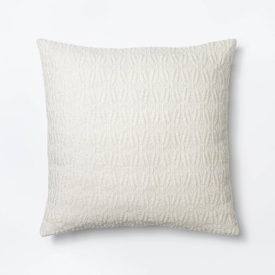 Woven Diamond Jacquard Throw Pillow Cream - Threshold™ designed with Studio McGee