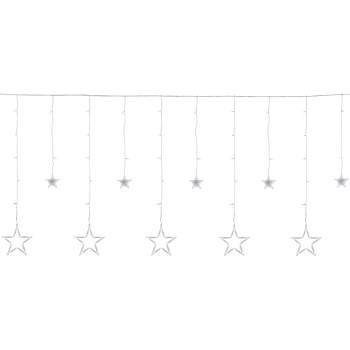 Northlight 138 Count Christmas Stars Icicle Lights - Pure White LED Lights - 8.25' Clear Wire