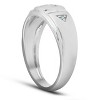 Pompeii3 Mens Diamond Cross Wedding Ring 10k White Gold - 3 of 4