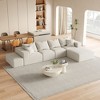 132 inch Beige Chenille L Shaped Sectional Living Room Sofa Set With 6 Pillows for Living Room - 2 of 4