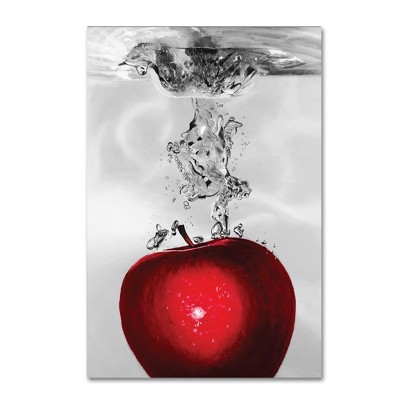 Red Apple Splash 22"x32" Canvas Art Print
