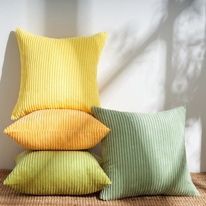 Corduroy Striped Corduroy Pillow Cover Square Modern Gradient Pillow Cases for Sofa, Decorative Cushion Cover Set of 4 - 1 of 4