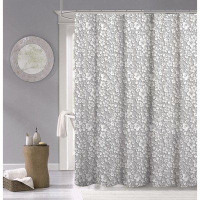 Dainty Home 3D Printed Textured 100% Cotton Shower Curtain